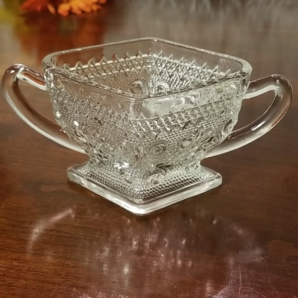 Indiana Glass Sandwich Pattern Creamer & Sugar - Picture 3 of 9